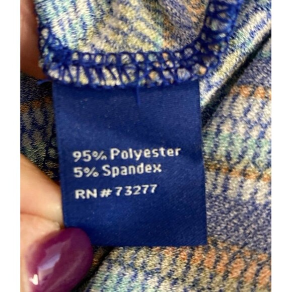 Apt. 9 Maxi Dress Sz XL Sleeveless Criss Cross Back Striped Blue Orange Stretchy - Picture 9 of 12